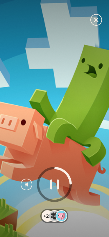 The player UI, showing time left until the next interaction, the past plot choices, and an option to go back to past choices.